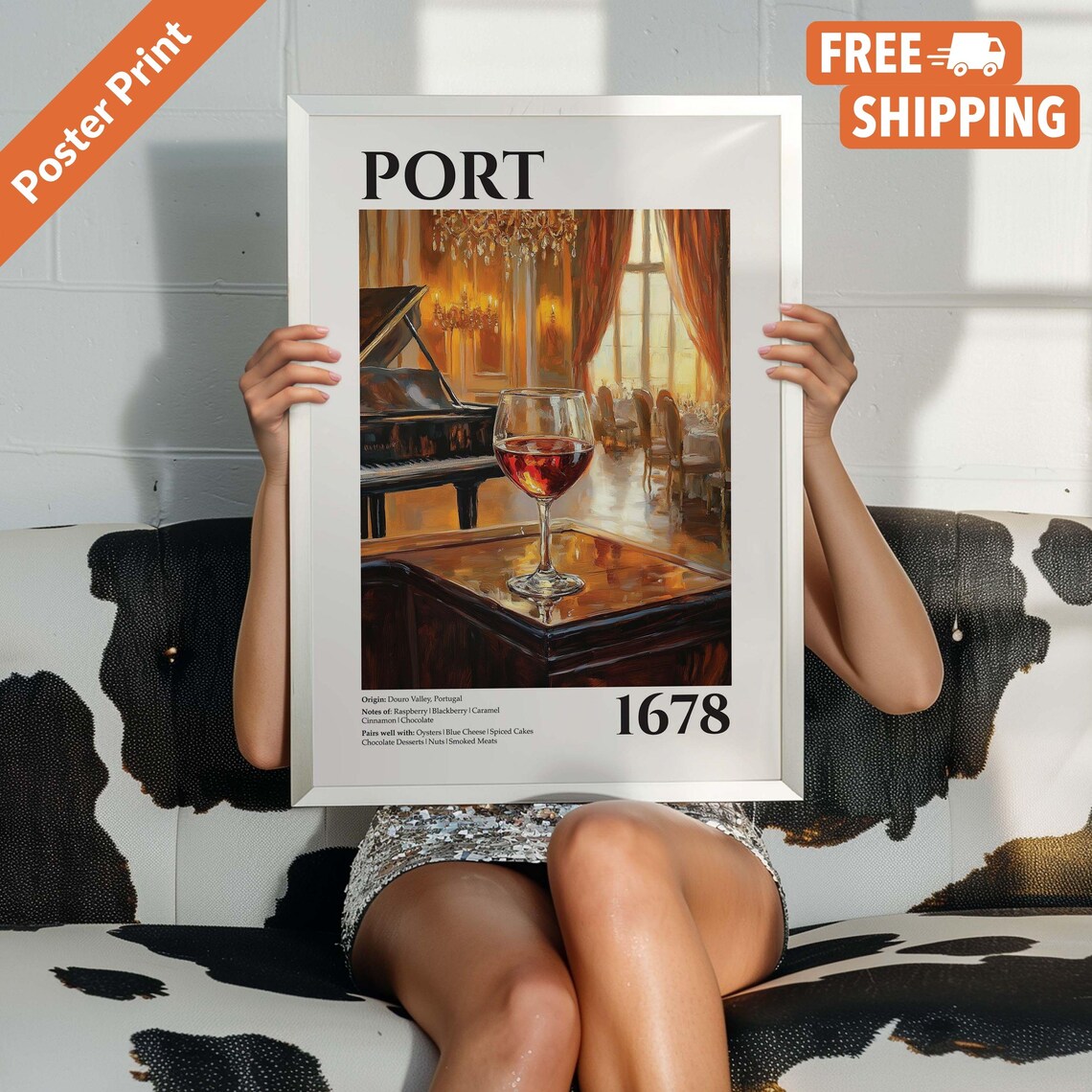 Vintage Port Red Wine Bar Poster Print