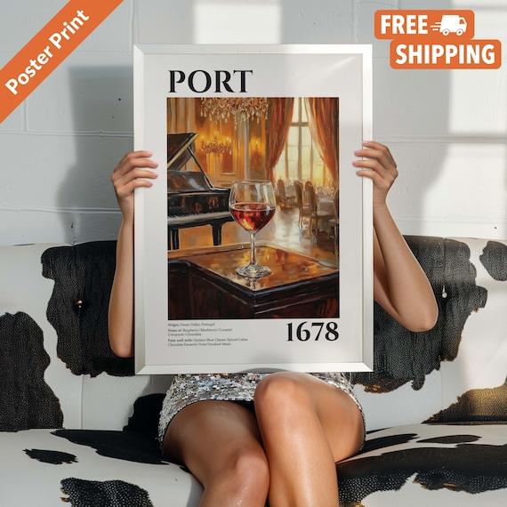 Vintage Port Red Wine Bar Poster Print