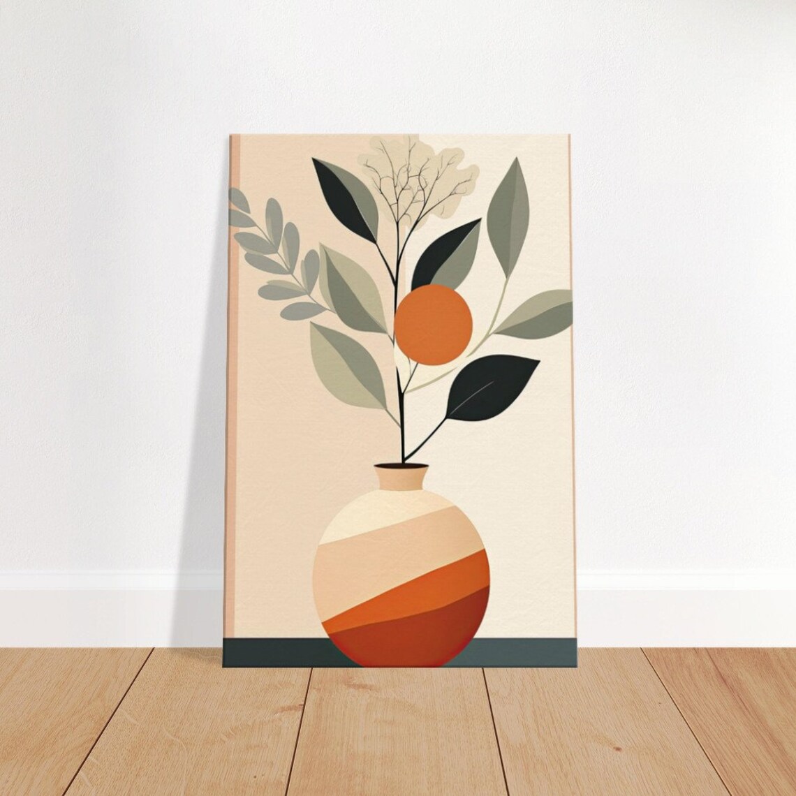 Boho Floral Art Print, Retro Mid Century Decor
