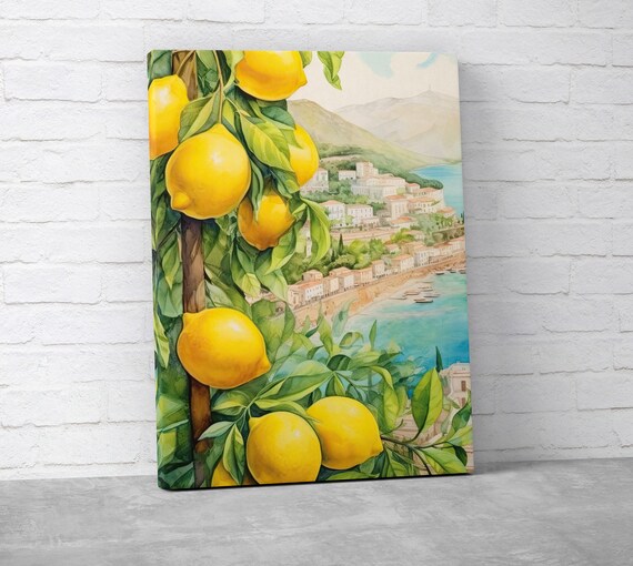 Amalfi Lemon Retro Travel Poster