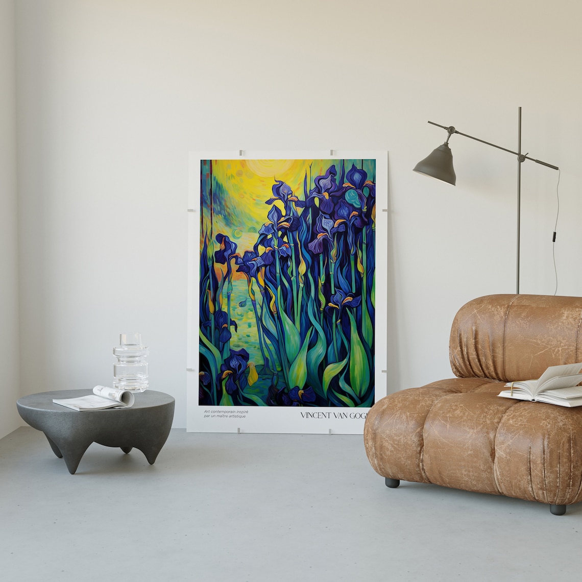 Van Gogh Blue Flower Abstract Museum Poster - Image 2