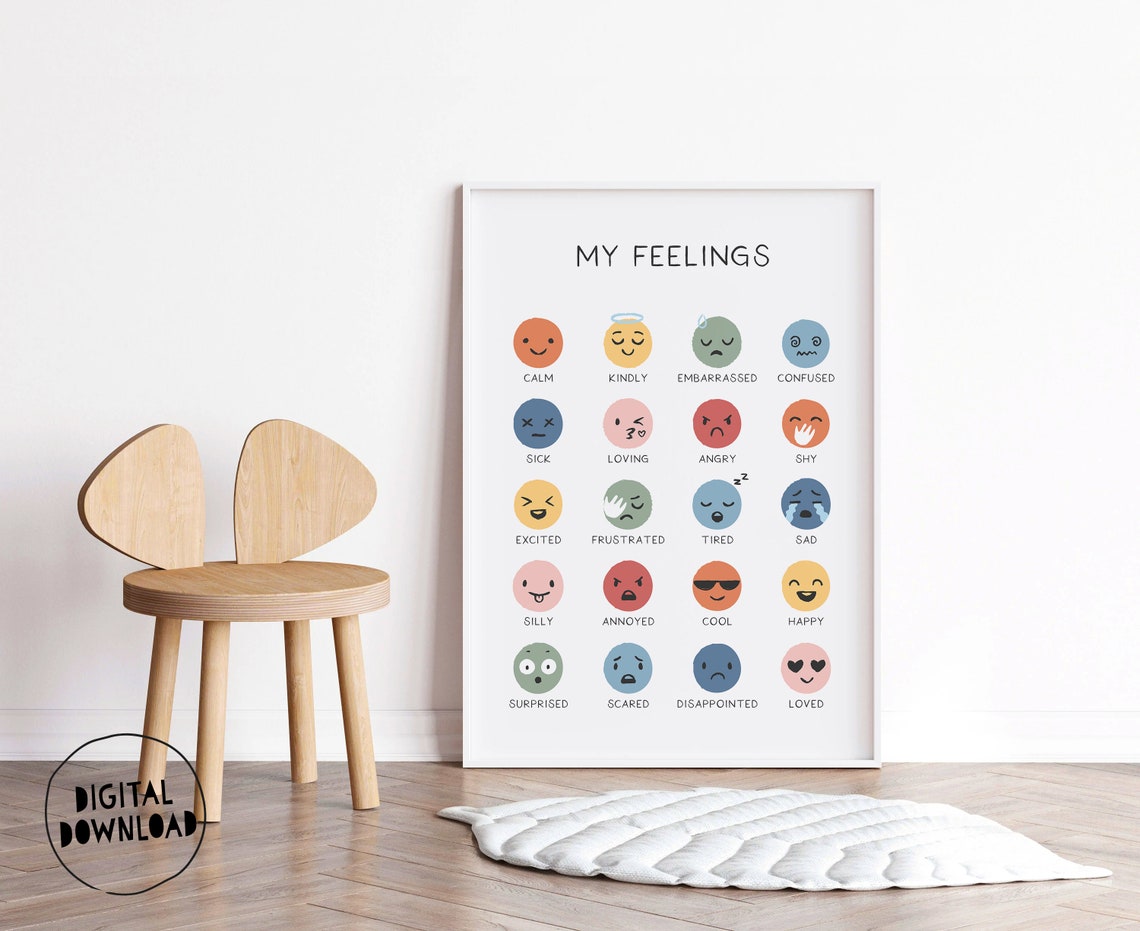 My Feelings Cute Emotions Chart Poster For Kids Classroom Decor - Image 5