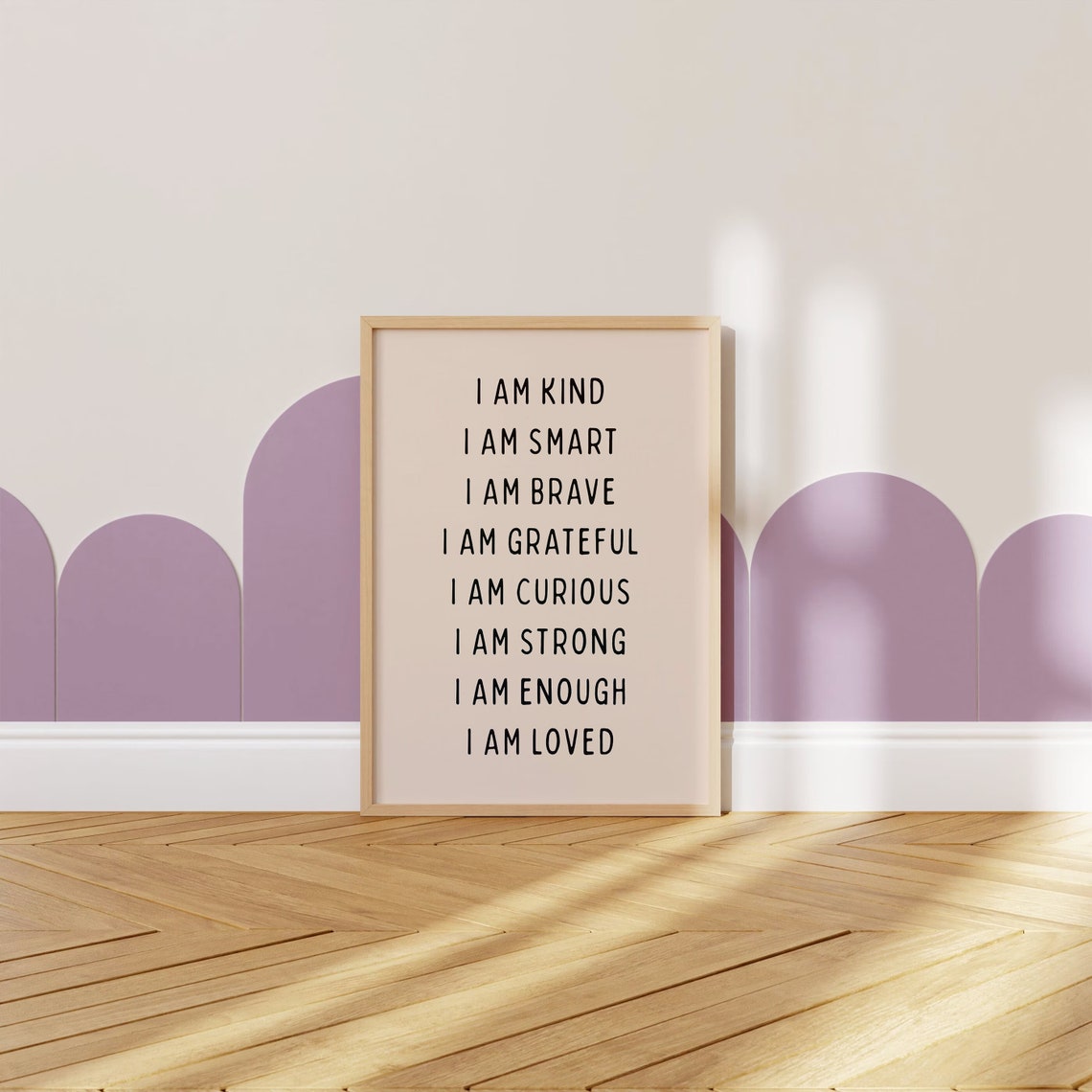 Positive Affirmations Blush Pink Kids Room Typography Poster Decor - Image 2