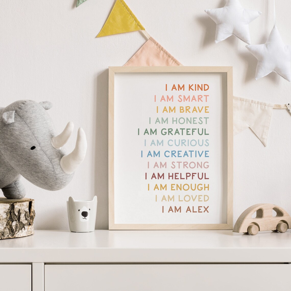 Personalized Name Positive Affirmations Kids Art Print - Image 4