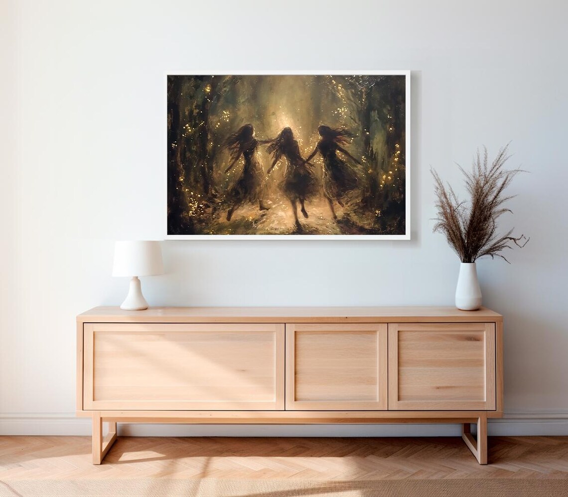 Fairies Vintage Wall Art Fae Witchy Moody Wall Art Dark Art Cottagecore Girls Room Decor Girly Whimsical Wall Art - Image 2