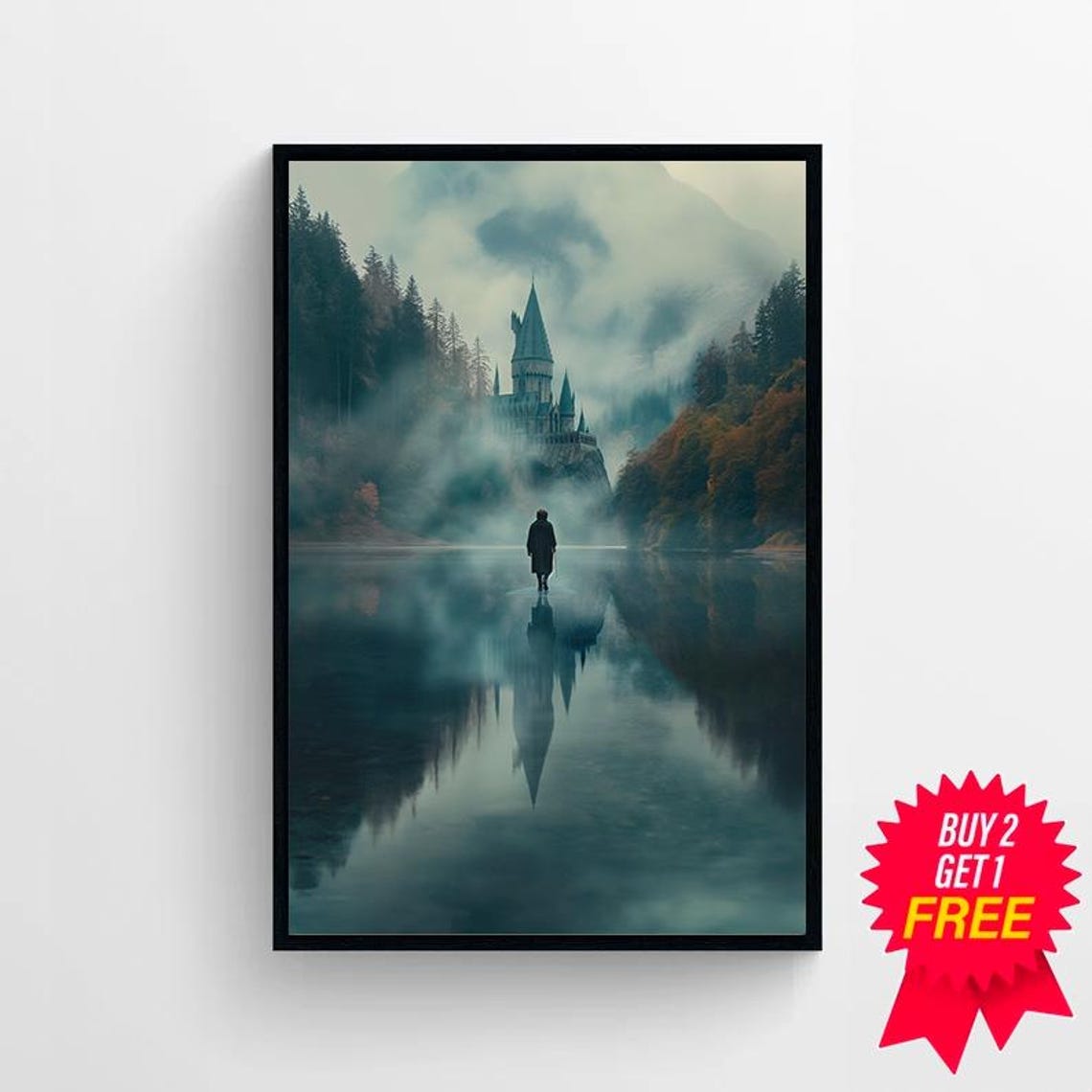 Wizarding Inspired Poster Vintage Wizard School Wizard World Van Gogh Painting Vintage Castle Decor Wall Art - Image 4