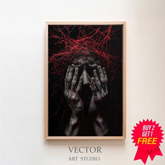 Devil Print Demon Poster Horror Art Occult Prints Creepy Poster Gothic Home Decor Gothic Wall Art Satan Pagan Scary Dark Academia