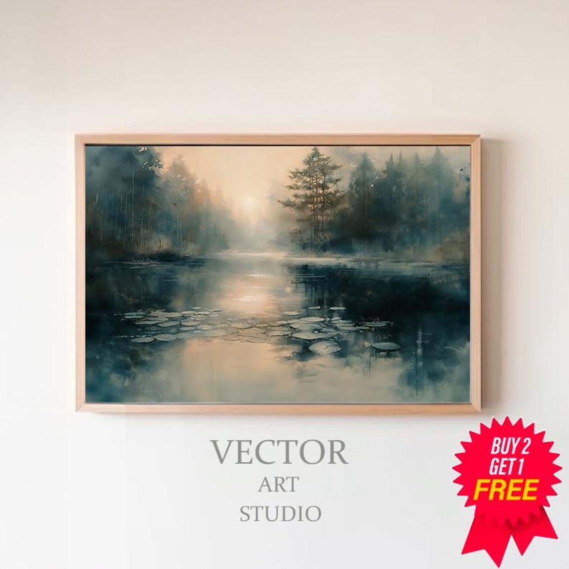 Fall Landscape Print Vintage Autumn Moody Countryside Painting Muted Farmhouse Decor Rustic Fall Wall Rustic Fall Landscape Print