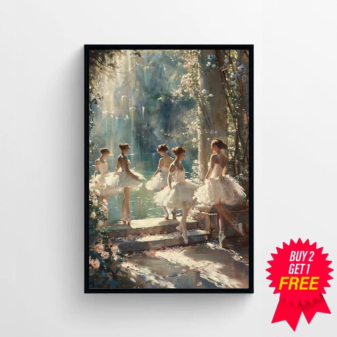 Ballet Print Coquette Room Decor Vintage Wall Art Coquette Wall Art Ballet Dance Balletcore Print Ballerina Tutu Oil Painting Ballerina Art - Image 4