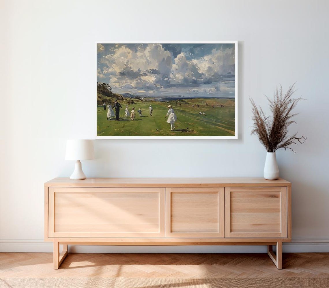 Golf Print Vintage Golf Painting Landscape Art Print Vintage Golf Course Wall Art Wall Decor Golf Fan Gifts - Image 2