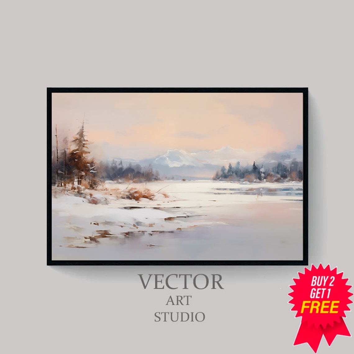 Snowy River Valley at Sunrise With Distant Mountain Peaks Poster - Image 4