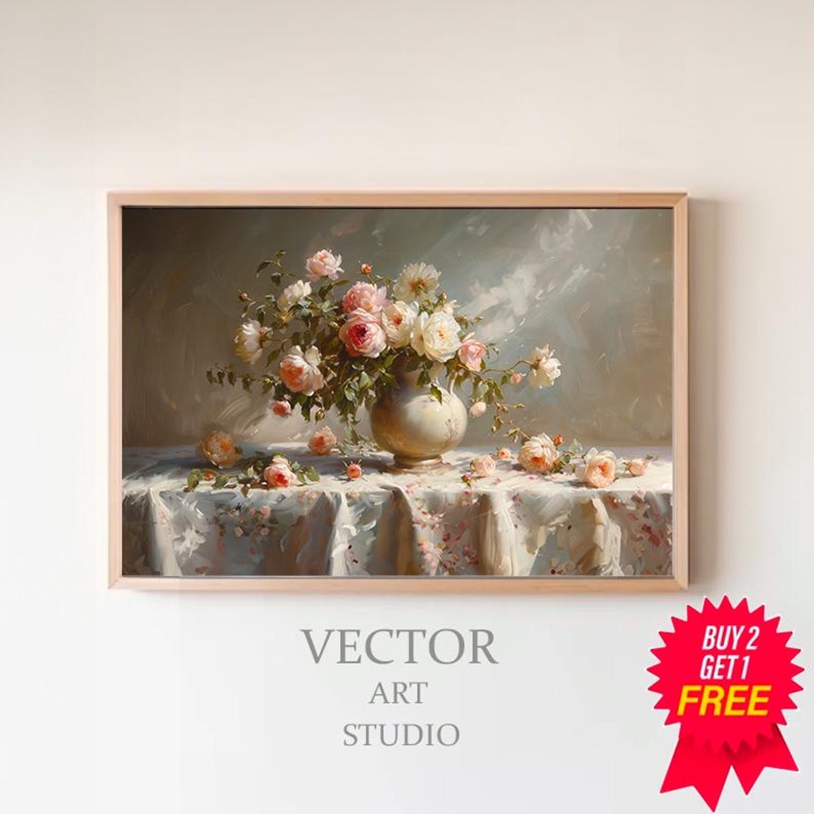 Frame Tv Art Pink Flowers Still Life Dark Moody Floral Tv Picture Tv Art Spring Frame Tv Art Mothers Day Pink Roses