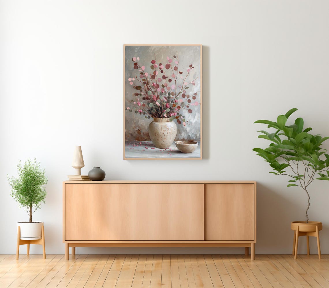 Olive Tree Stems Painting Muted Toned Art Art - Image 2