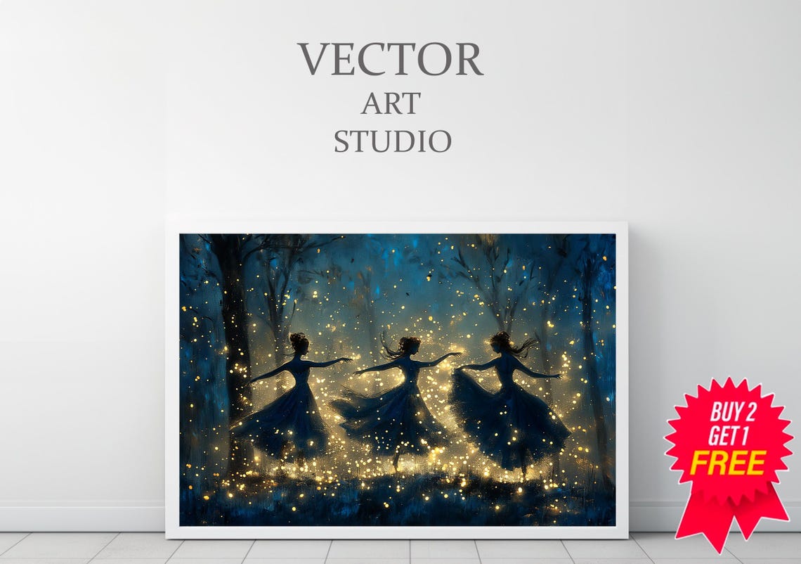 Fairies Vintage Wall Art Witchy Moody Wall Art Dark Art Cottagecore Girls Room Decor Girly Whimsical Wall Art - Image 3