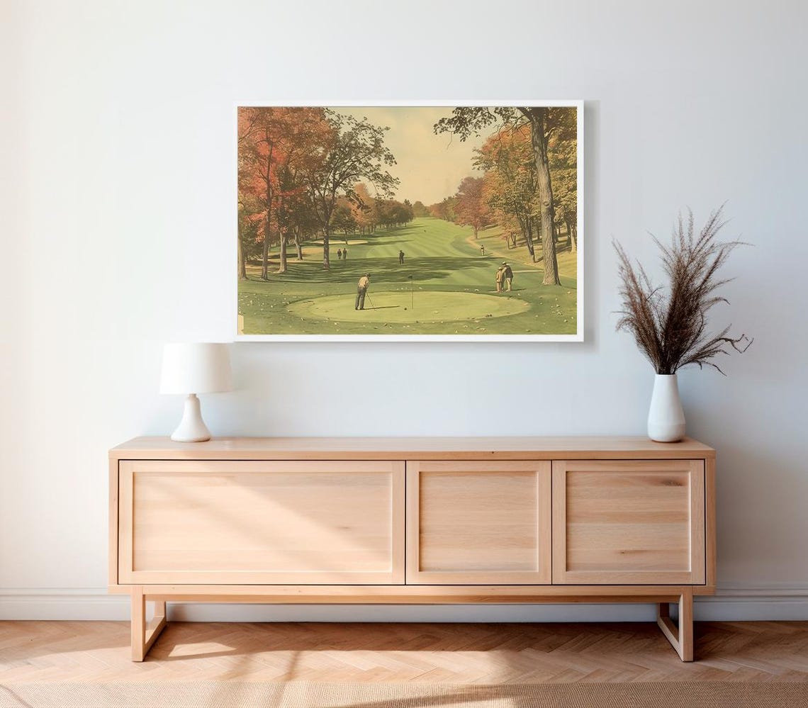 Golf Vintage Painting Landscape Art Print Vintage Golf Course Wall Art Wall Decor Golf Fan Gifts - Image 2