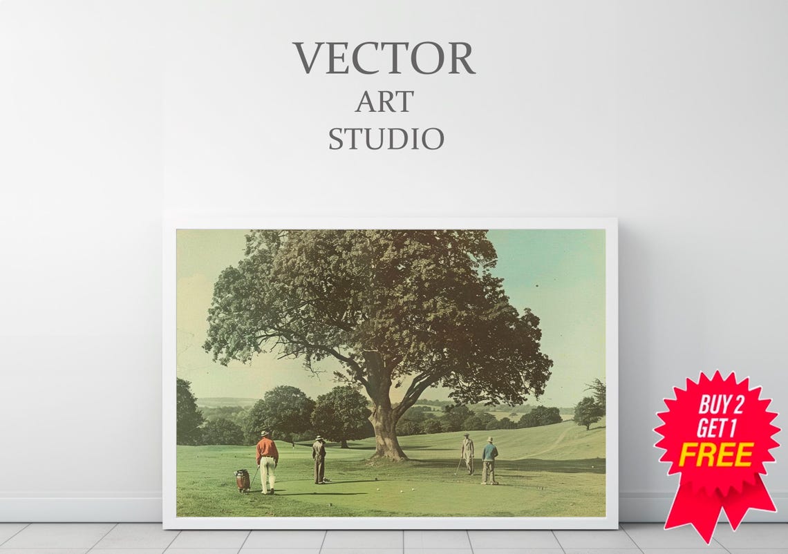 Golf Vintage Painting Landscape Art Print Vintage Golf Course Wall Art Wall Decor Golf Fan Gifts - Image 3