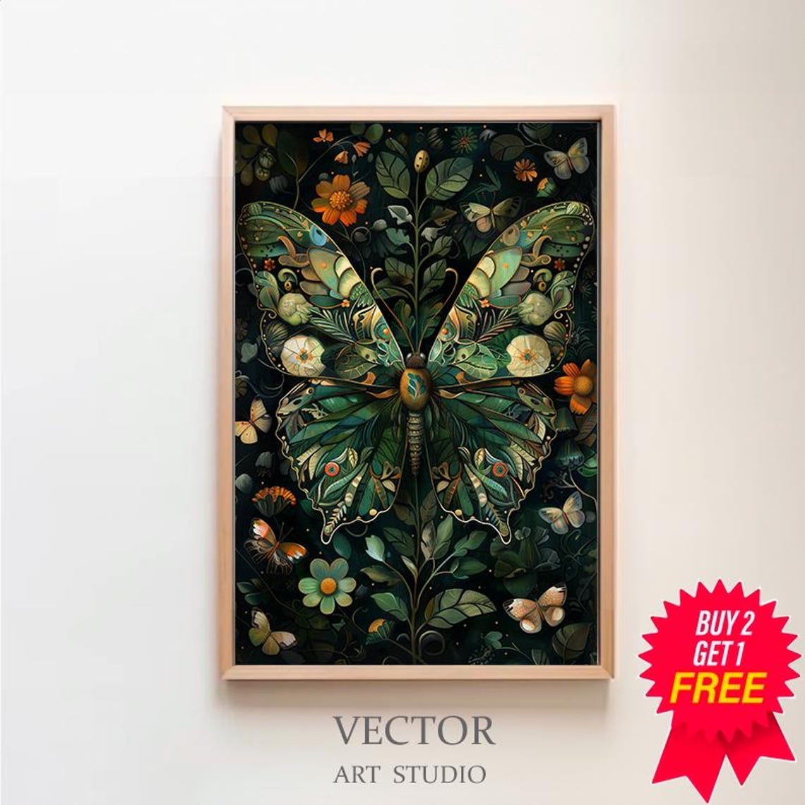 Inspired Butterfly Art Print Butterfly Print Butterfly Wall Art Butterfly Decor Gift Large Wall Art