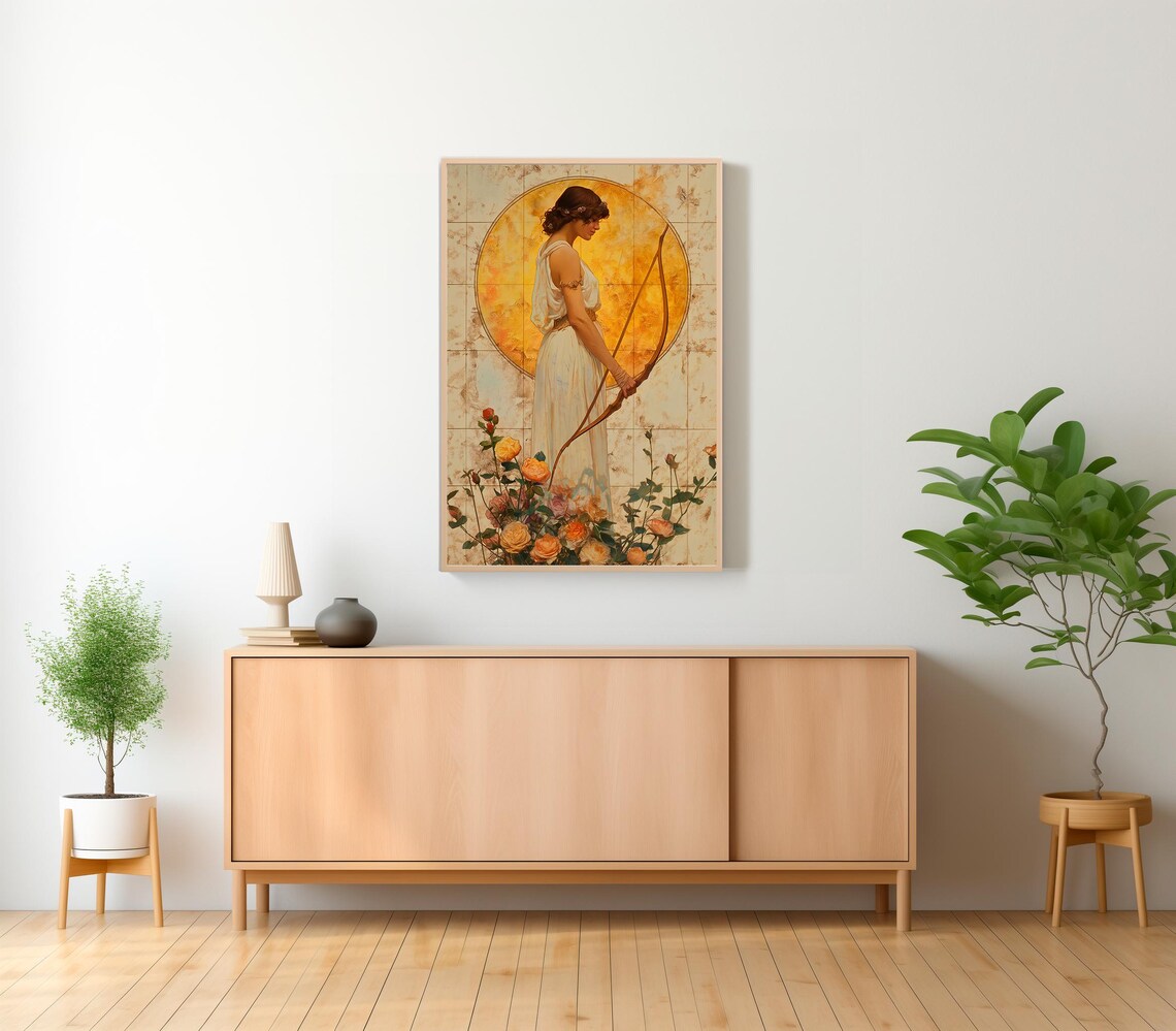 Artemis Art Nouveau Greek Mythology Wall Art Print - Image 2