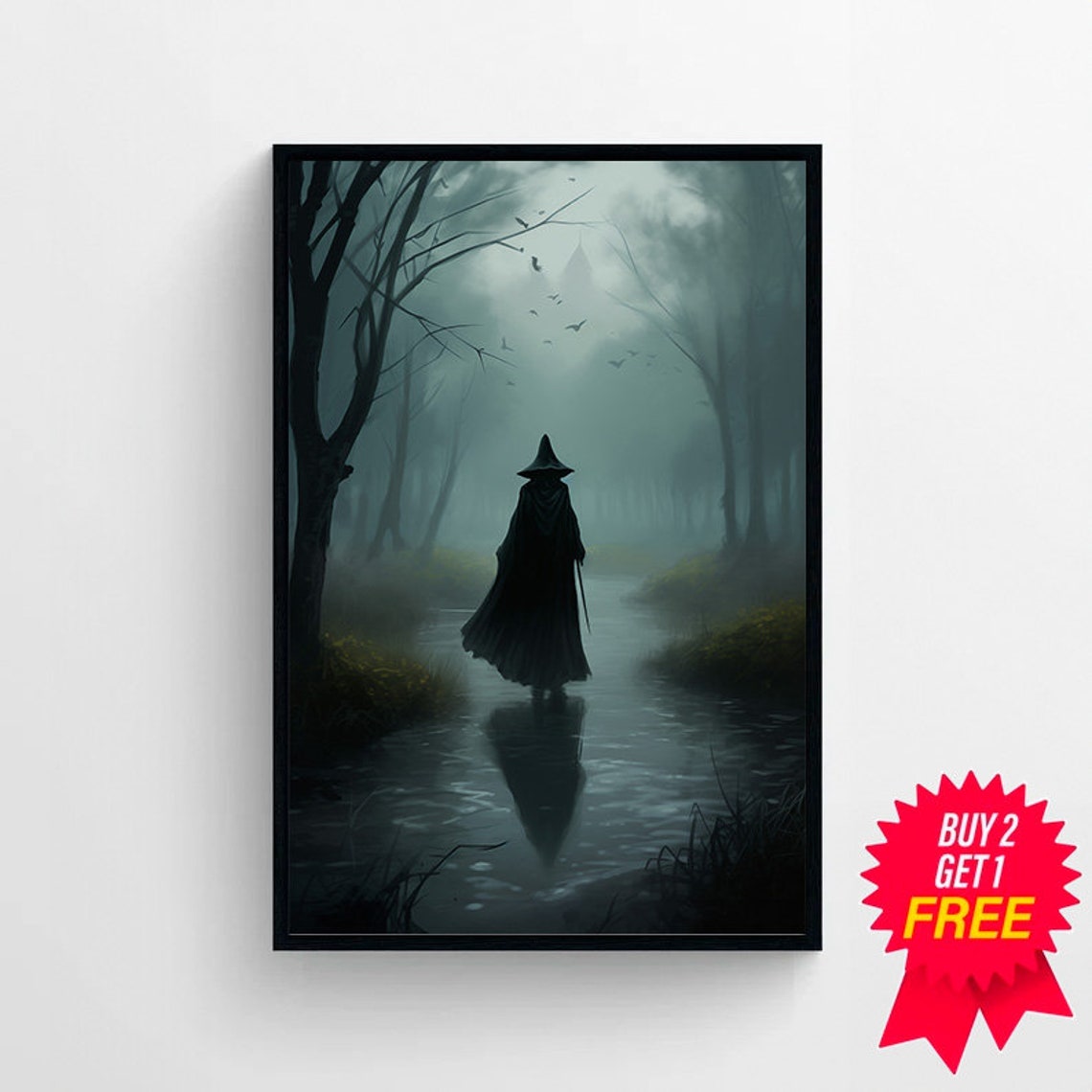 Witch In The Creek Dark Academia Vintage Poster Witch Decor Art Poster Print Gothic Victorian - Image 4