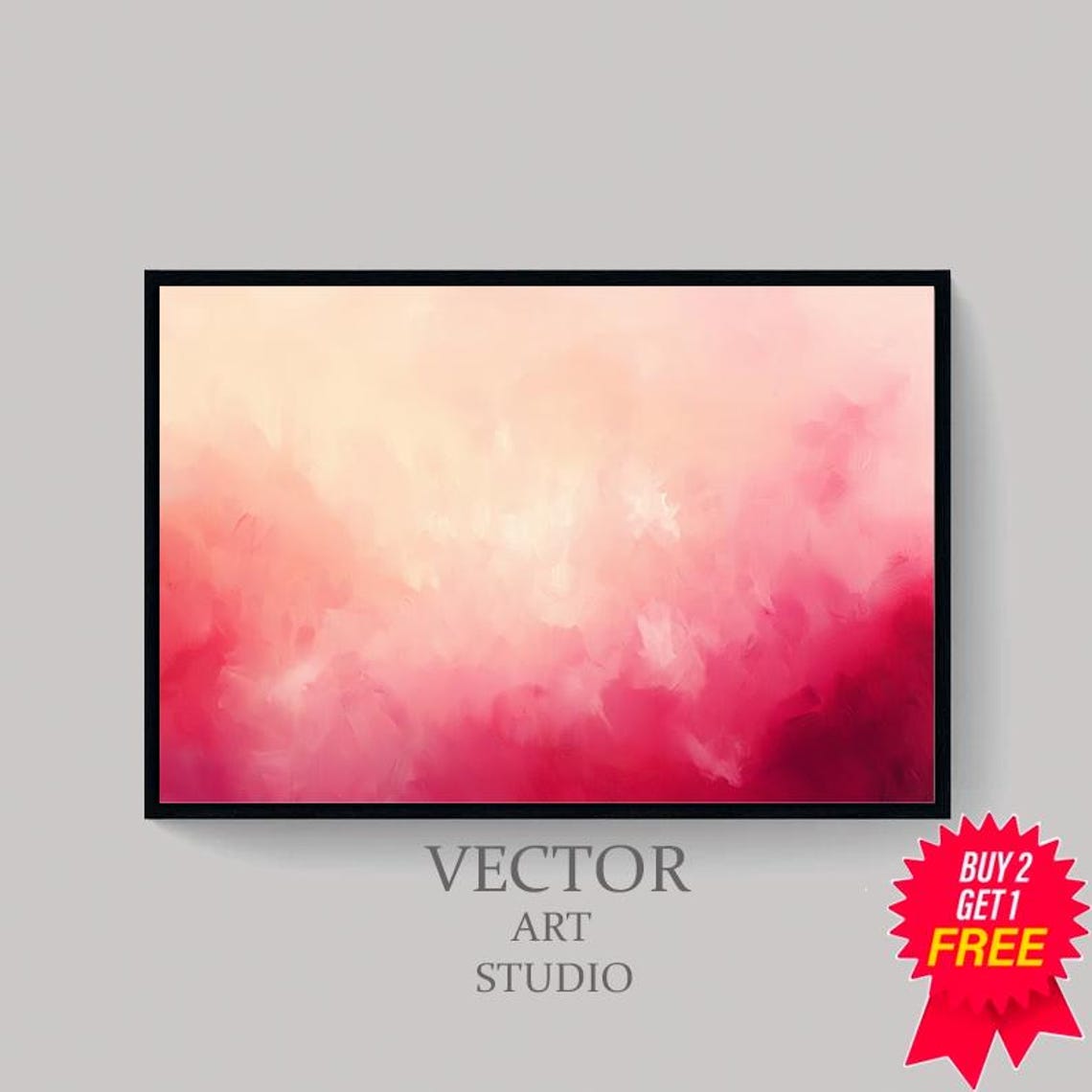 Soft Pink Watercolor Abstract Gradient Modern Minimalist Art Print - Image 4
