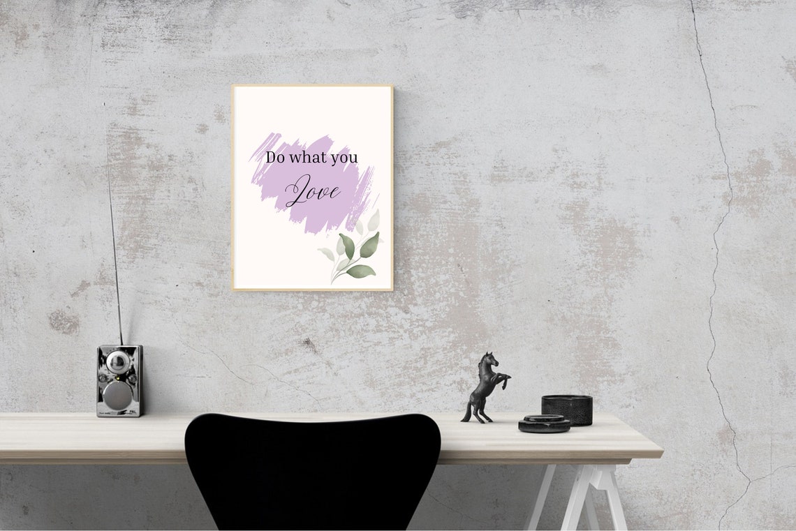 Do What You Love Inspirational Quote Lavender Brushstroke Art Poster - Image 2
