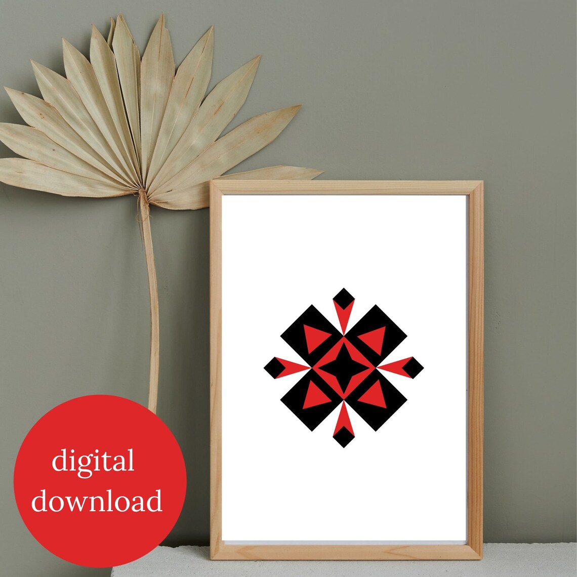 Modern Abstract Geometric Poster, Minimalist Flower Print - Image 3