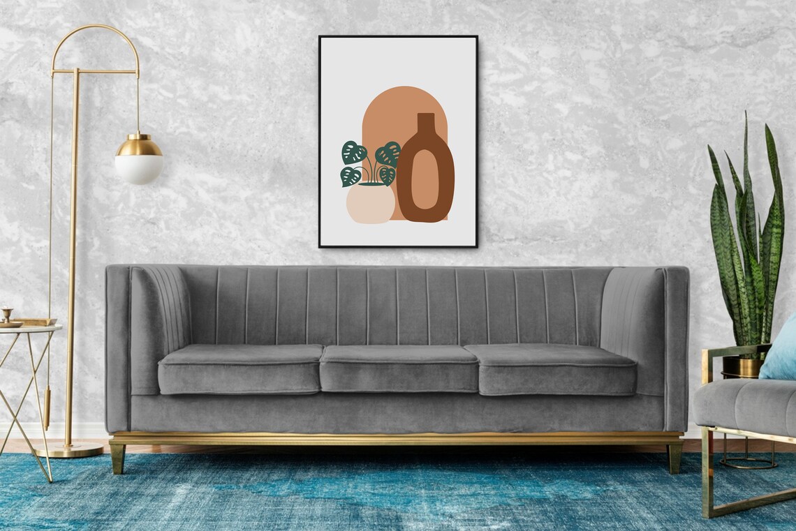Boho Earth Tones Vase Art Print, Bohemian Decor - Image 2