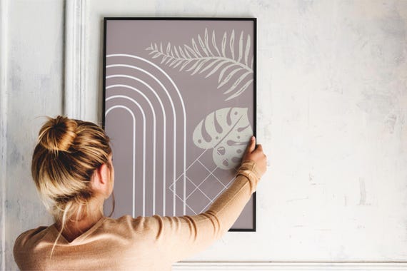 Boho Beige Arch Wall Art Minimalist Neutral Abstract