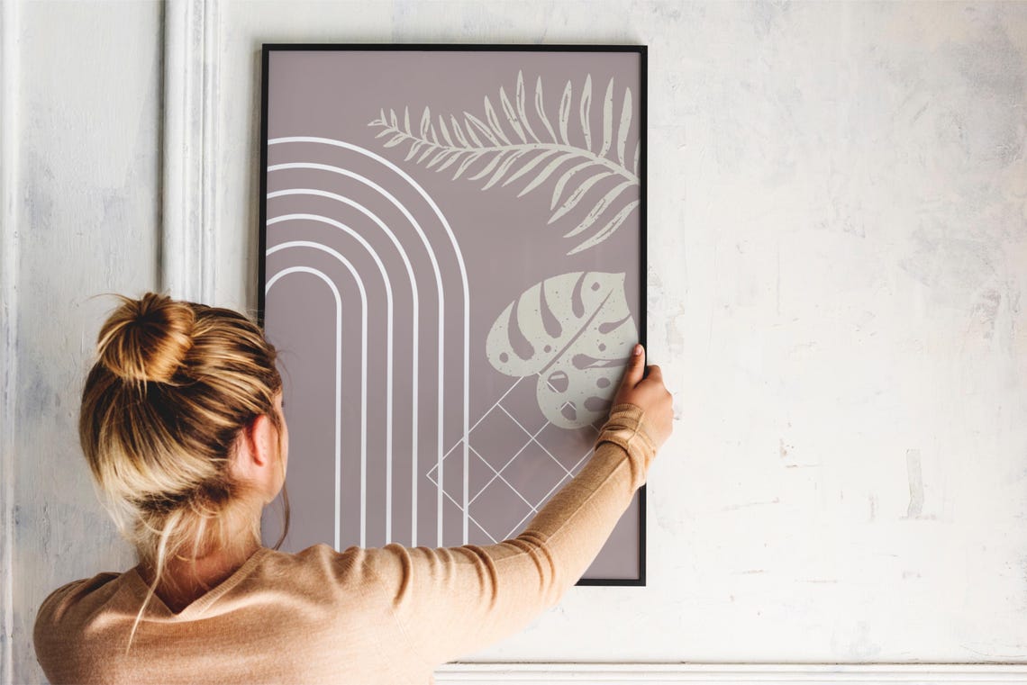 Boho Beige Arch Wall Art Minimalist Neutral Abstract