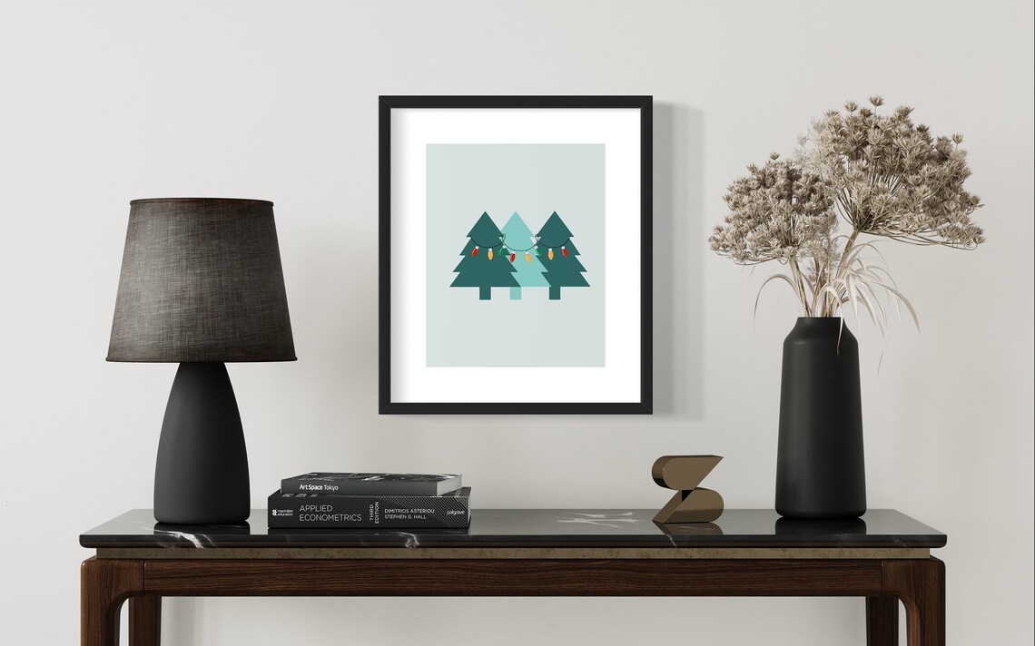 Christmas Tree Wall Art Decor, Festive Holiday Lights - Image 2