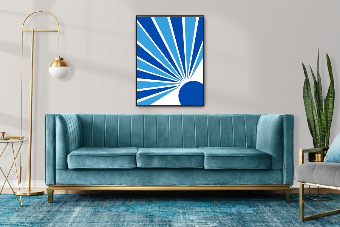 Boho Sunburst, Mid Century Modern Geometric Art