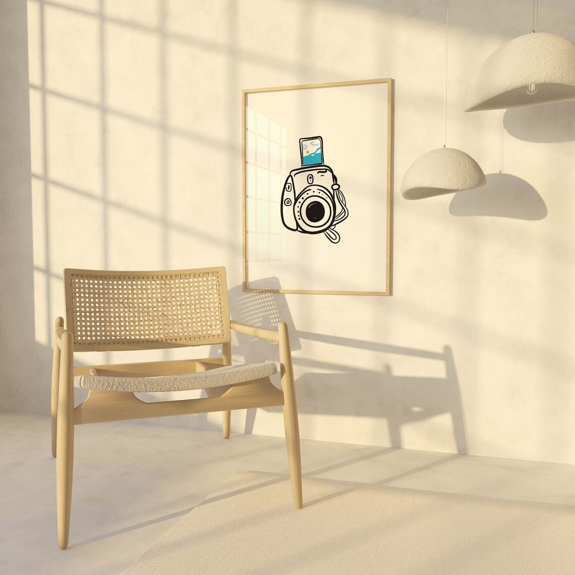 Camera Art Print, Minimal Abstract Landscape - Image 2