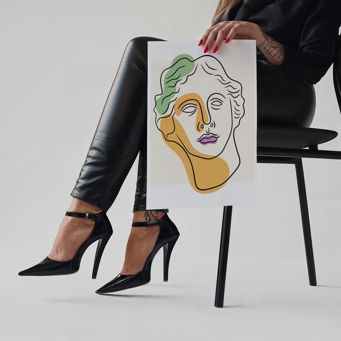 Abstract Venus Statue Line Art Minimalist Face Modern Aesthetic Poster - Image 2