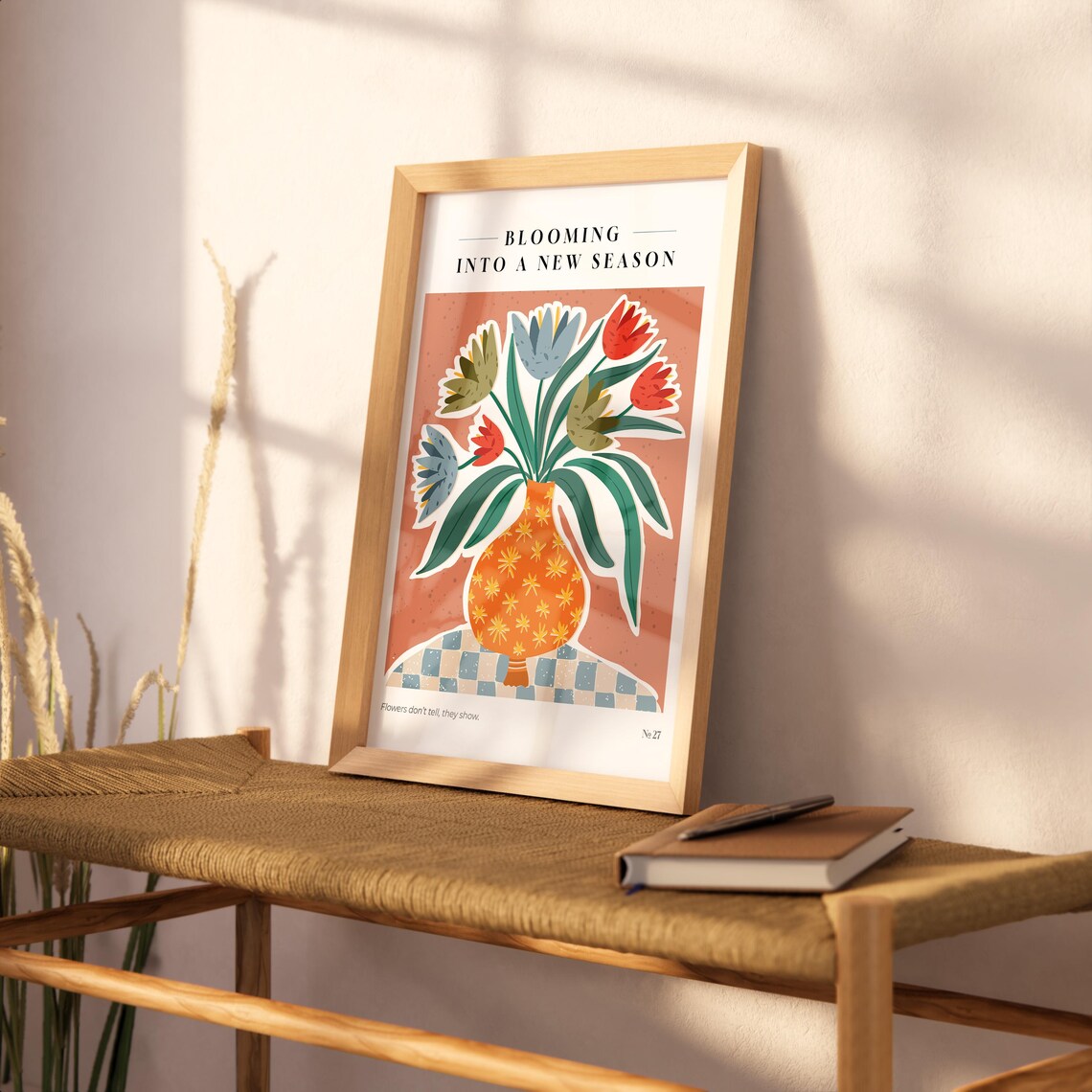 Blooming Into A New Season Tulips Orange Vase Gallery Floral Poster - Image 2