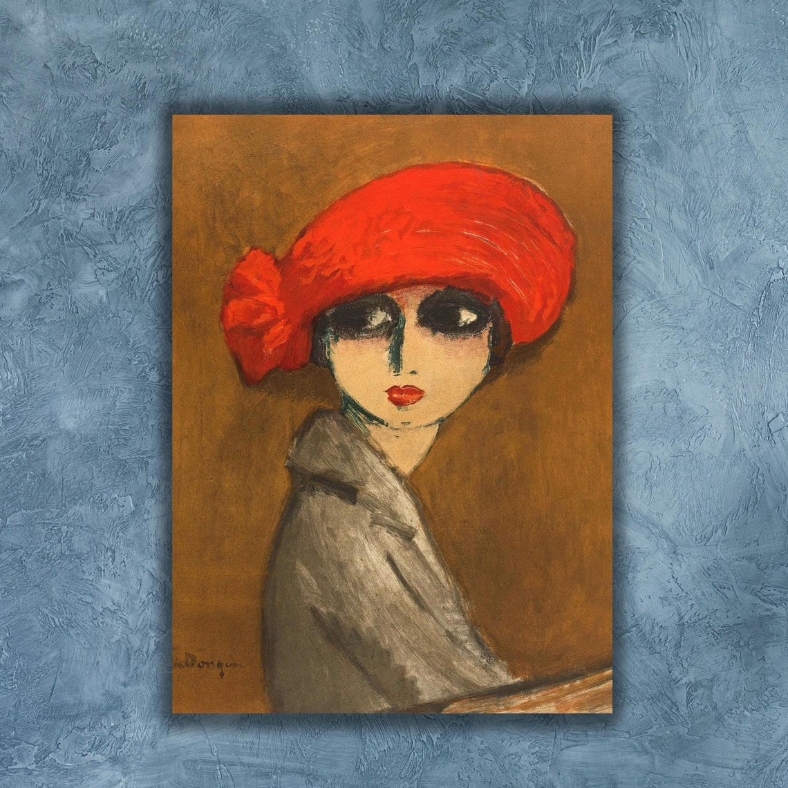 Kees van Dongen The Corn Poppy Red Hat Fauvist Portrait Art Poster