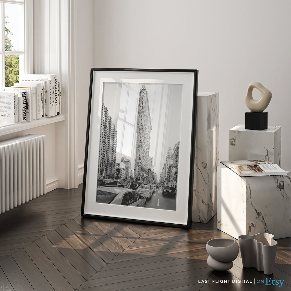New York Print Flatiron New York Wall Art New York Poster New York City Nyc Black And White Photo Cityscape Skyline City Streets - Image 2