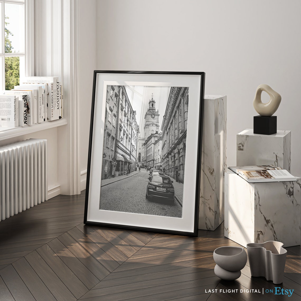 Sweden Print Stockholm Poster Storkyrkan Church Stockholm Cityscape Sweden Poster Stockholm Print Black White Photography Europe - Image 5