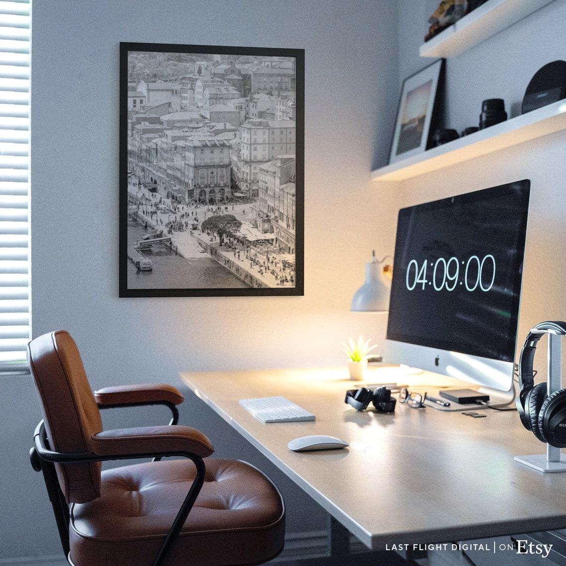 Portugal Print Porto Poster Cityscape Porto Print Portugal Poster Wall Art Europe Black And White Photography City Streets Skyline - Image 2