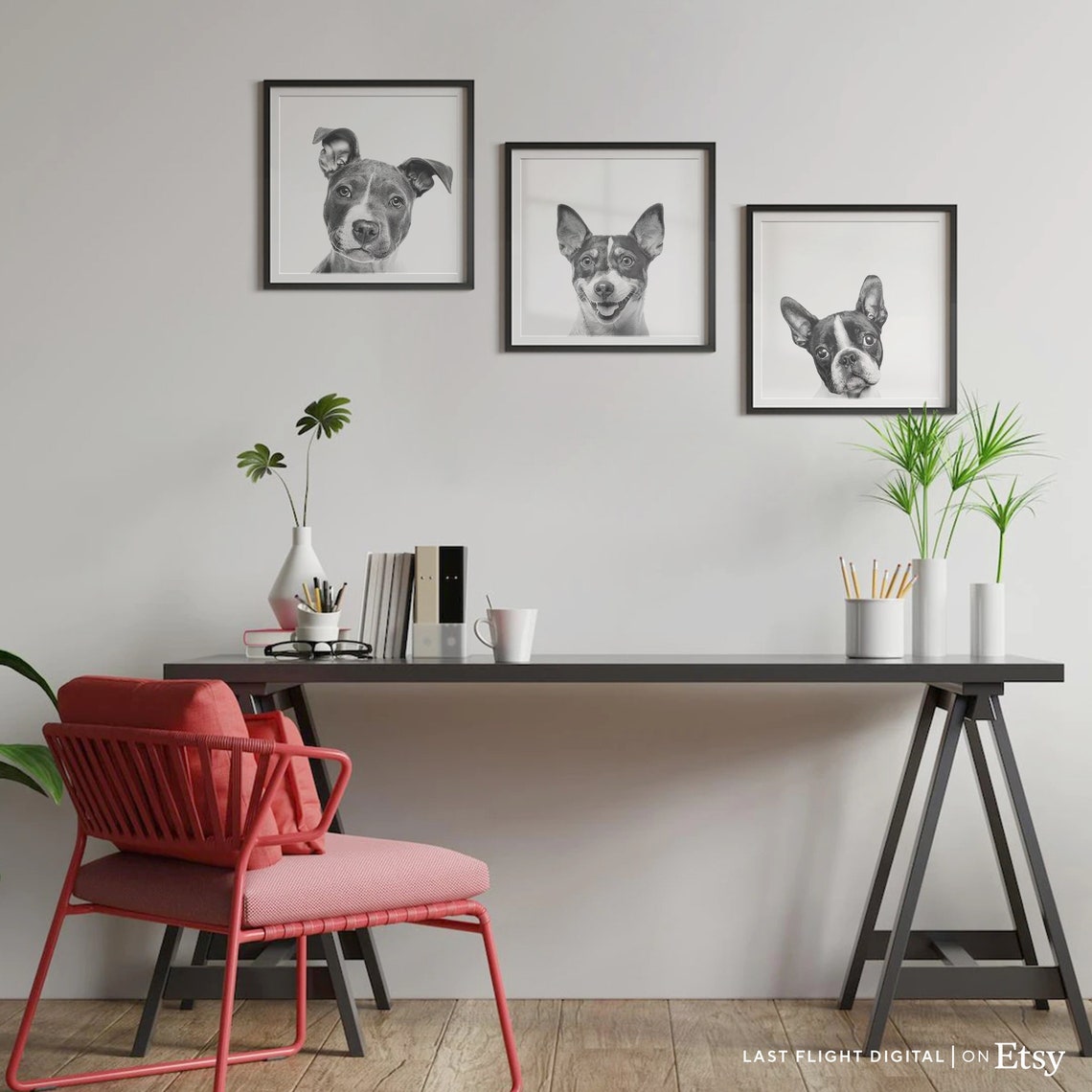 Dog Print Jack Russell Terrier Dog Poster Puppy Print Puppy Poster Kids Room Baby Room Black White Photo Terrier Puppy Nursery - Image 2