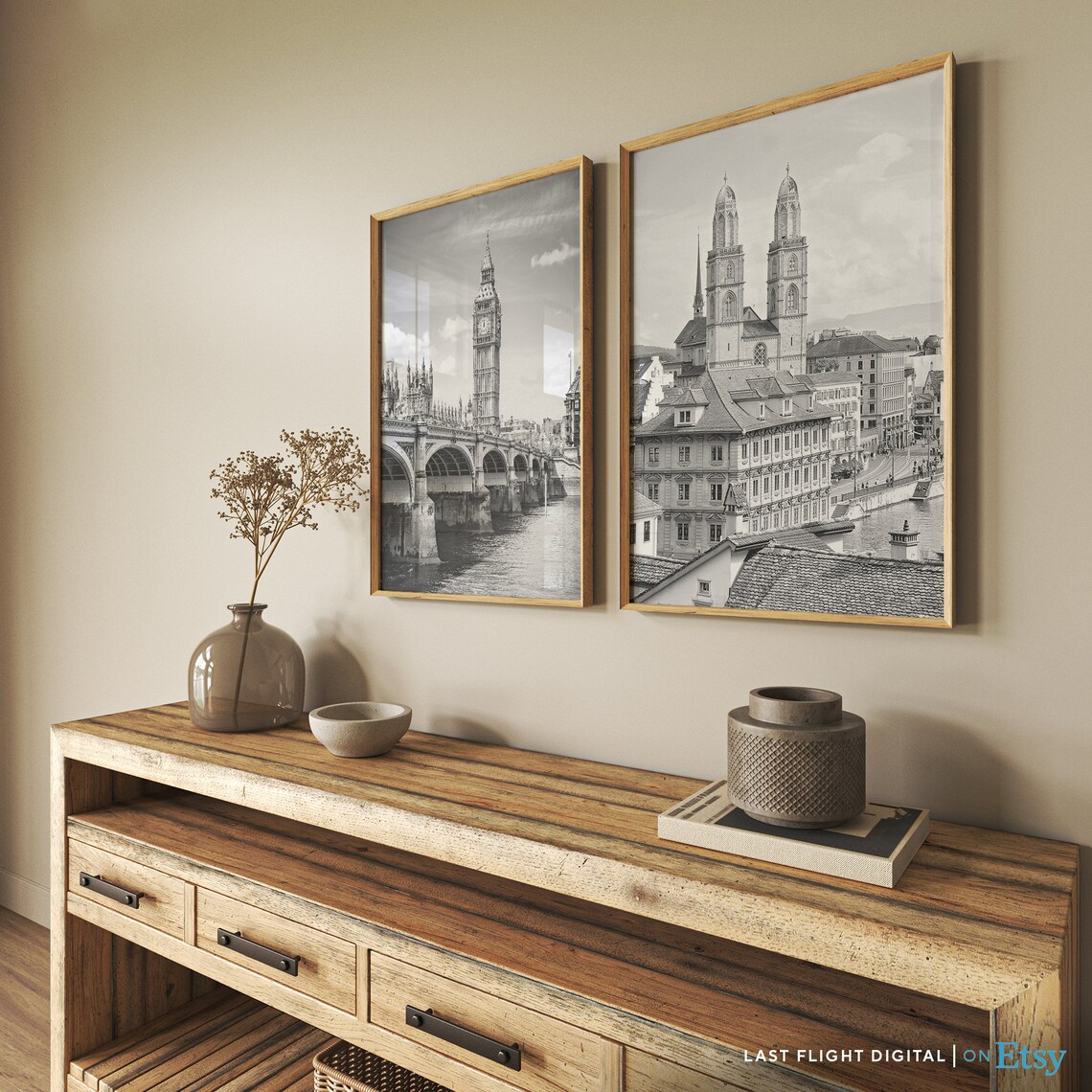 Switzerland Print Zurich Poster Zurich Print Great Minster Grossmunster Switzerland Wall Art Black White Photography Europe Swiss Art - Image 3