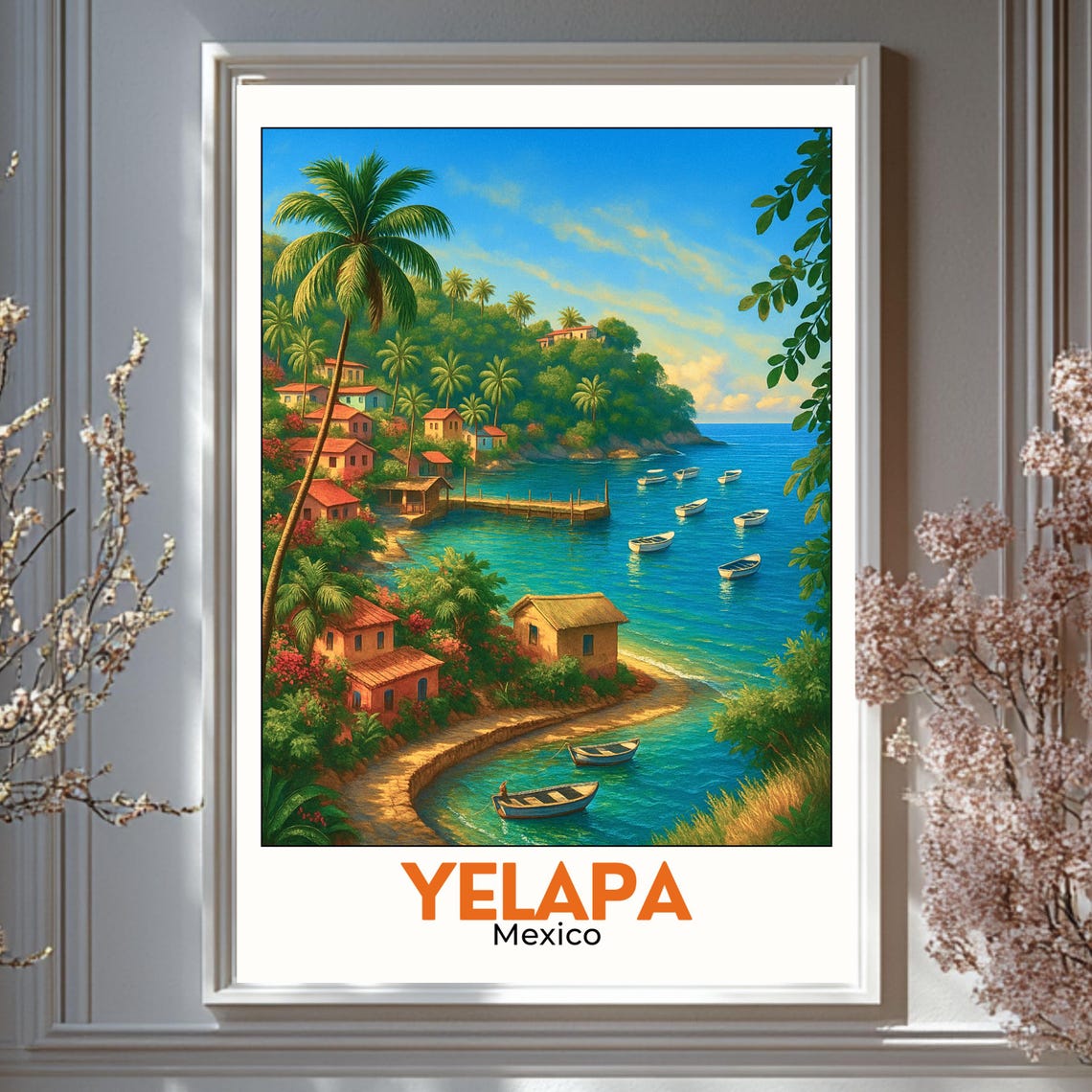 Yelapa Mexico Art Print Tropical Beach Village Pacific Coast