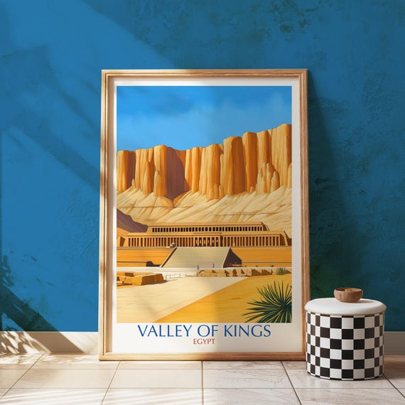 Valley Of The Kings Egypt Print Vintage Travel Poster Art