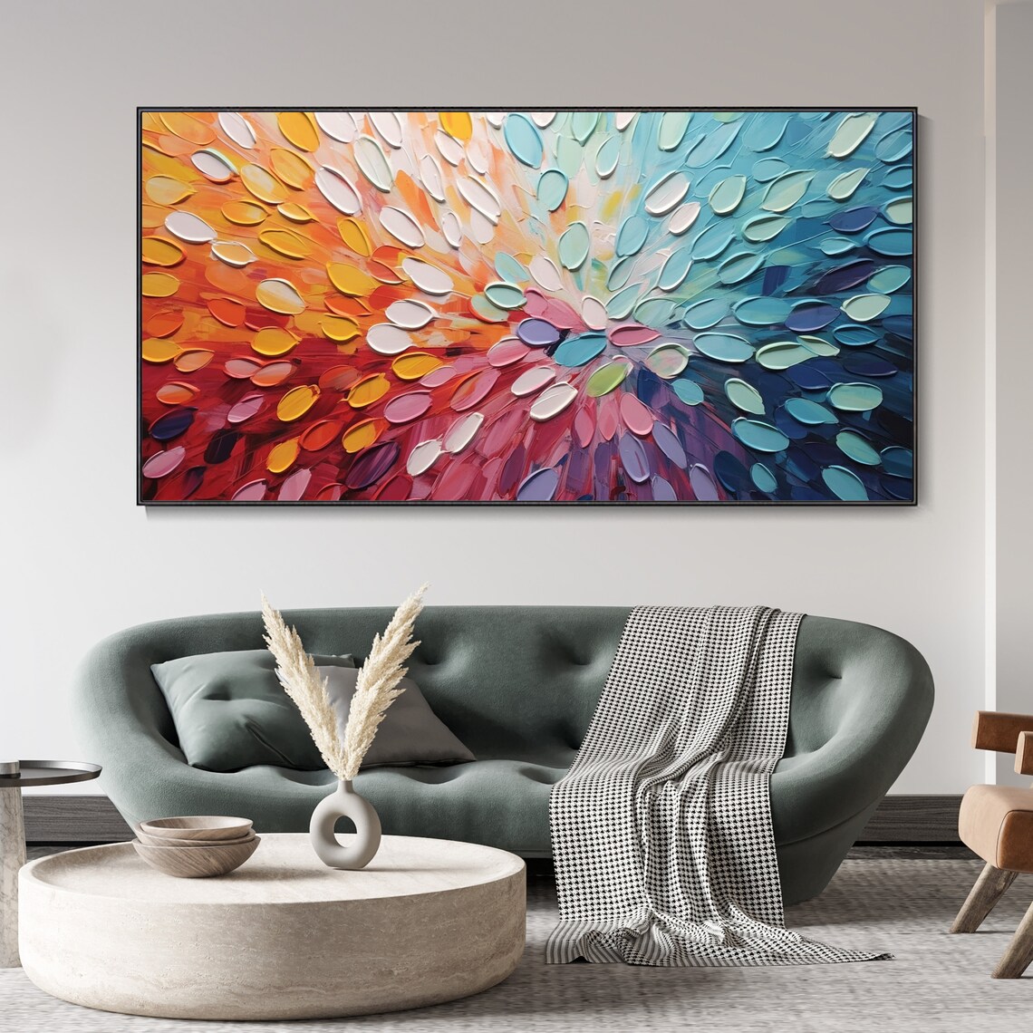 Bohemian Flower Oil Painting, Botanical Art Print - Image 3