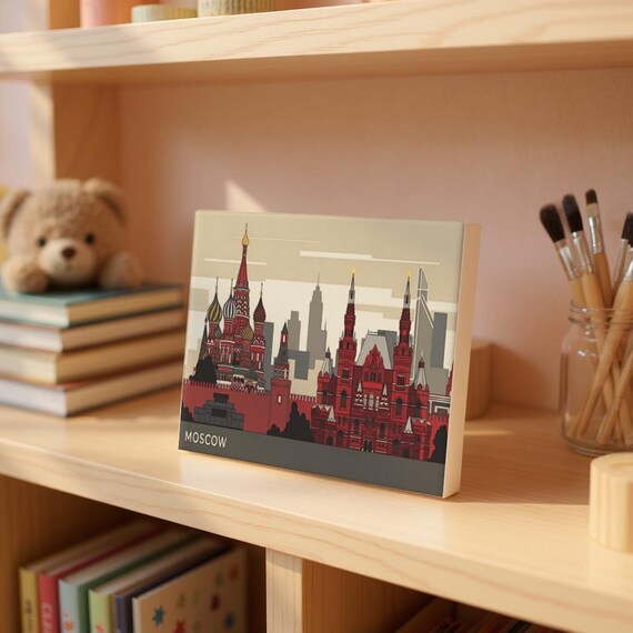Moscow Paint By Numbers Kit Red Square Skyline Diy Art For Adults Russian Architecture Canvas Set Modern Wall Decor