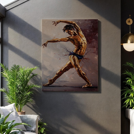 Dynamic Male Dancer Expressive Motion Stage Performance Poster