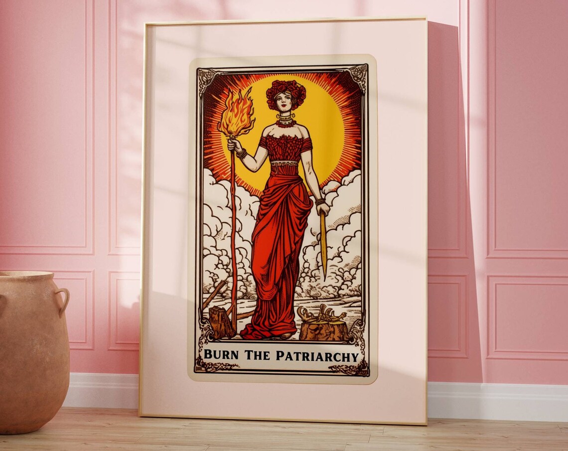 Burn The Patriarchy Tarot Card Print Feminism Print Feminist Art Print Room Posters Feminist Girl Power Witchy Print Feminist Wall Art - Image 3