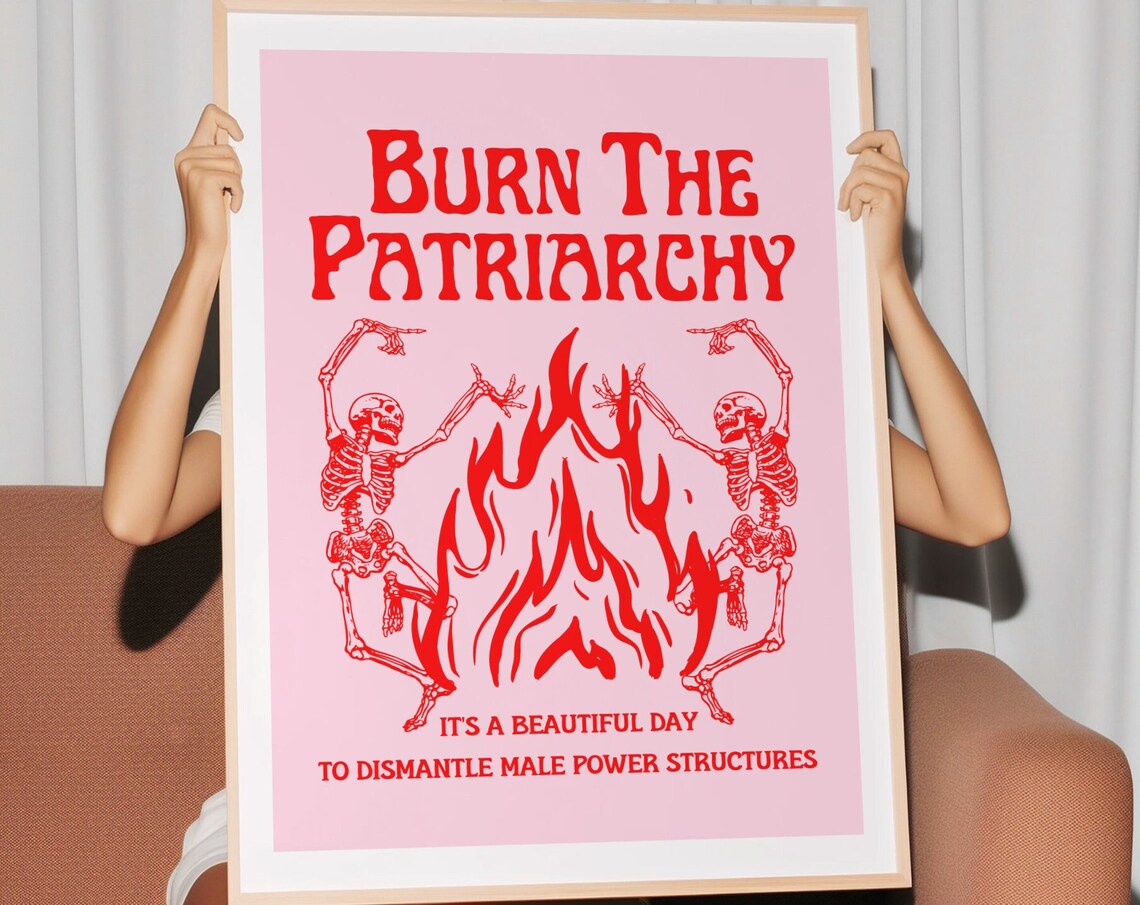 Burn The Patriarchy Feminist Typography Art Print - Image 2