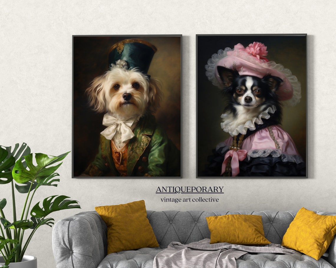 Victorian Animal Portrait Dressed Animal Print Lady Dog Poster Royal Animal Painting Renaissance Animal Portraits Vintage Inspired Art - Image 4