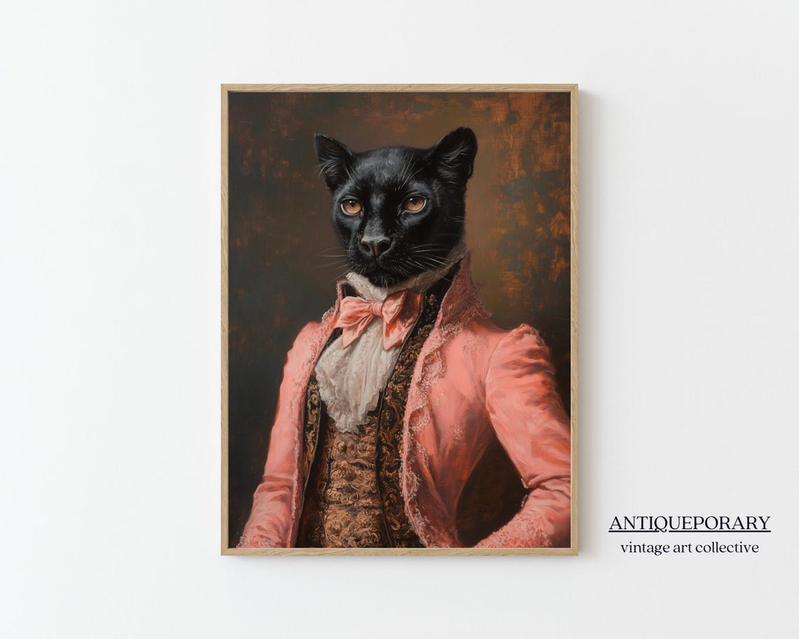 Royal Animal Painting Victorian Animal Portrait Vintage Animal Print Dressed Animal Art Renaissance Animal Animal Lover Gift