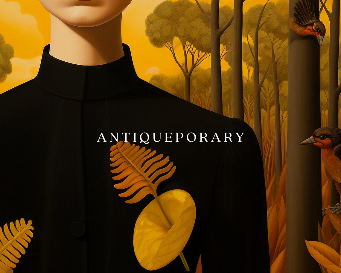 Moody Antique Art Dark Academia Decor Stunning Landscape Print Woman Portrait Painting Serene Landscape Decor Young Woman Portrait - Image 2